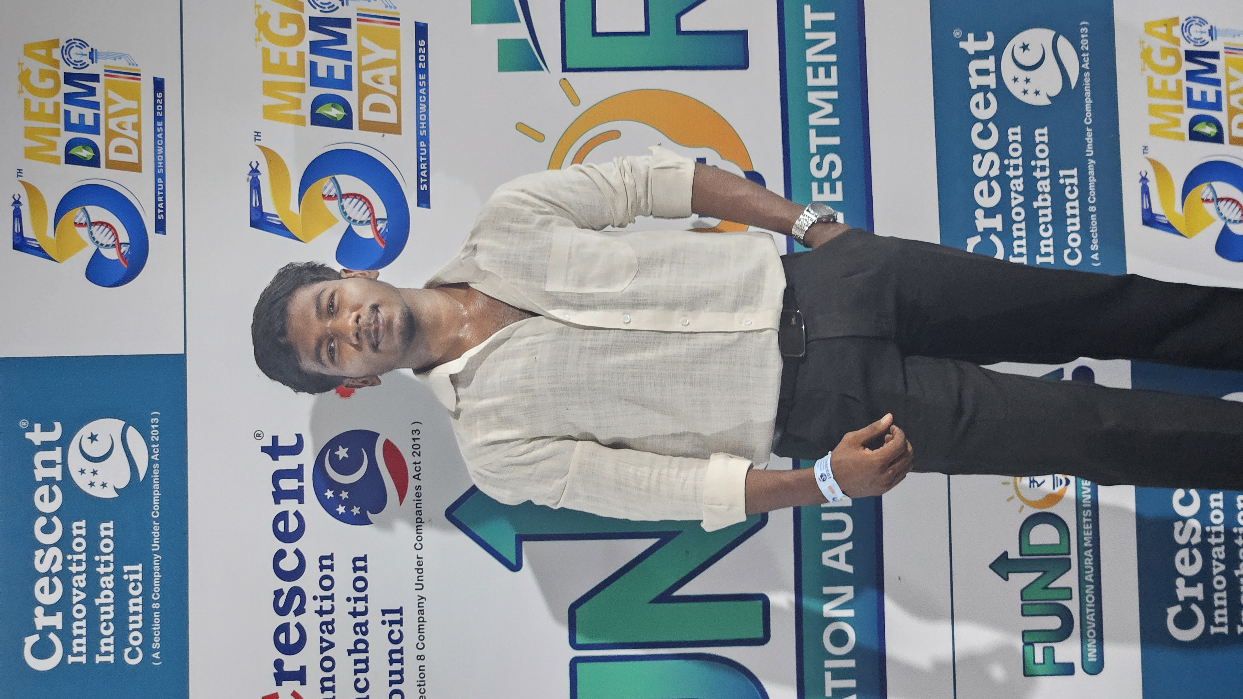 Mohammed Vashir, founder of 4tech, at Crescent’s 5th Mega Demo Day